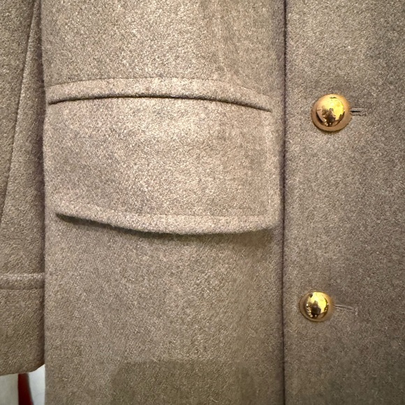 Todd Snyder Olive Military Coat with Gold Buttons & shearling Collar - Picture 3 of 16